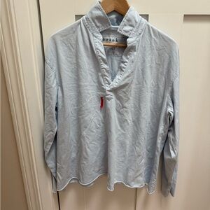 Frank & Eileen NWOT Jersey Patrick popover henley light blue large